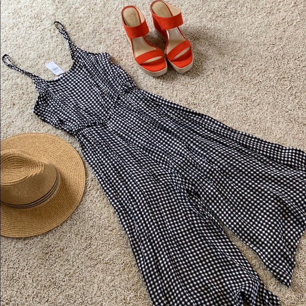 Black and White Check Jumpsuit